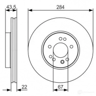 Тормозной диск BOSCH Mercedes E-Class (S124) 1 Универсал 2.0 E 200 T (1279) 136 л.с. 1993 – 1996 0986479s15 9C6Q4B0 BD19 10