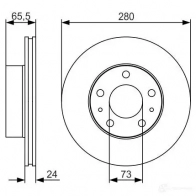 Тормозной диск BOSCH BD1894 340404 E1 90R-02C0349/0432 0986479r98 - Изображение 5