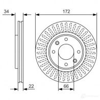 Тормозной диск BOSCH 0986479r63 E1 90 R - 02C0289/0080 BD1983 340372 - Изображение 3
