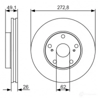 Тормозной диск BOSCH E1 90R-02C0349/1002 340422 0986479s16 BD1911 - Изображение 5