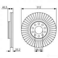 Тормозной диск BOSCH E1 90 R -02C0381/0168 BD1717 0986479a30 340174 - Изображение 5