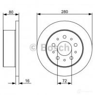 Тормозной диск BOSCH E1 90 R - 02C0357/0192 339645 0986479399 BD1277 - Изображение 4