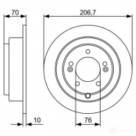 Тормозной диск BOSCH BD25 03 0986479v53 Kia Opirus (GH) 1 Седан 3.5 203 л.с. 2003 – 2024 IUSPTV