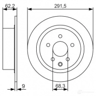 Тормозной диск BOSCH Nissan Qashqai (J10) 1 Кроссовер 1.5 dCi 110 л.с. 2010 – 2013 0986479s71 L05EXT B D1957