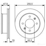 Тормозной диск BOSCH E1 90R-02C0349/0153 BD1916 0986479s21 340426 - Изображение 4