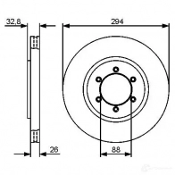 Тормозной диск BOSCH E1 90 R - 02C0074/0337 BD1256 0986479416 339661 - Изображение 2
