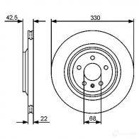 Тормозной диск BOSCH L7FLXR 0986479457 BD 1323 339698 - Изображение 5
