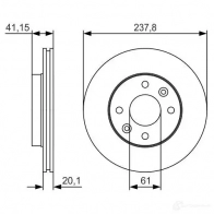 Тормозной диск BOSCH 340375 BD1867 E1 90R-02C0349/0121 0986479r66 - Изображение 6