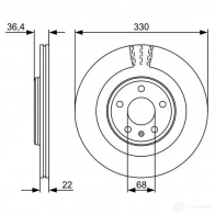 Тормозной диск BOSCH 1423142394 HT3QTY 0986479c86 BD 2225 - Изображение 3