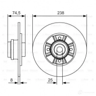 Тормозной диск BOSCH 339965 E1 90R-02C0310/0086 0986479759 BD1589 - Изображение 5