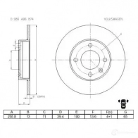 Тормозной диск BOSCH BD687 4 J0T1IUD 343803 0986ab6874 - Изображение 2