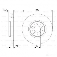 Тормозной диск BOSCH 1193479430 6WX9RLR 0986479c85 B D2224 - Изображение 6