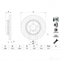 Тормозной диск BOSCH 0986479e24 BD 2688 1425140887 E1 90R 02C0481/0019 - Изображение 4