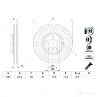 Тормозной диск BOSCH 0986479e19 BD 2683 1425140883 E1 90R 02C0481/0020 - Изображение 3