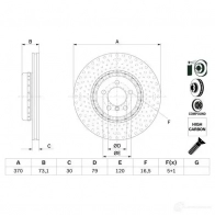 Тормозной диск BOSCH 0986479e21 BD 2685 Bmw 4 (F36) 1 Гранд Купе 2.0 430 i 252 л.с. 2016 – 2025 E1 90R 02C0481/0013