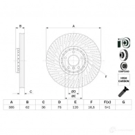 Тормозной диск BOSCH 1425140889 E1 90R 02C0481/0016 BD 2690 0986479e26 - Изображение 5