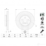 Тормозной диск BOSCH E1 90R 02C0481/0019 1425140881 0986479e16 BD 2680 - Изображение 3
