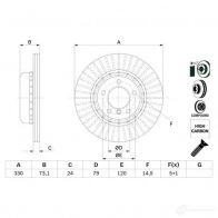 Тормозной диск BOSCH BD 2687 E1 90R 02C0481/0017 1425140886 0986479e23 - Изображение 5
