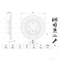 Тормозной диск BOSCH E1 90R 02C0481/0017 1424862710 0986479e07 BD 2671 - Изображение 3