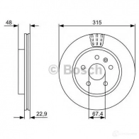 Тормозной диск BOSCH EO2PU8 0986479514 BD1 368 339743 - Изображение 5
