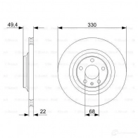Тормозной диск BOSCH 0986479c64 DP1B4V BD220 3 1193479403 - Изображение 3
