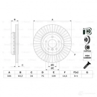 Тормозной диск BOSCH BD 2677 0986479e13 1424862716 E1 90R 02C0505/0018 - Изображение 2