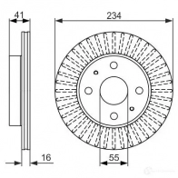 Тормозной диск BOSCH E1 90 R - 02C0074/0281 339810 0986479592 BD1435 - Изображение 6