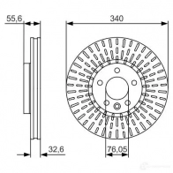 Тормозной диск BOSCH 0986479546 A6TKKW 339770 B D1667 - Изображение 3