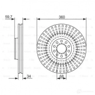 Тормозной диск BOSCH 1193479313 JO4VB BD 2098 0986479b97 - Изображение 5
