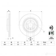 Тормозной диск BOSCH 0986479f68 4W1VA3 L Land Rover Range Rover 4 (L405) Внедорожник 5.0 4x4 375 л.с. 2013 – 2025