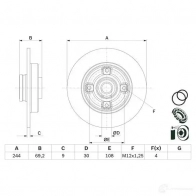 Тормозной диск BOSCH 0986479f74 1437978379 XT E345Z