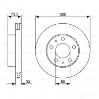 Тормозной диск BOSCH E1 90 R - 02C0339/0253 BD1219 0986479315 339569 - Изображение 4