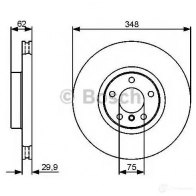 Тормозной диск BOSCH BD1318 E1 90 R -02C0348/0329 0986479436 339679 - Изображение 5