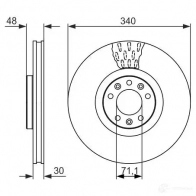 Тормозной диск BOSCH 339375 BD 1655 WEU4S8Z 0986479092 - Изображение 2