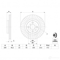 Тормозной диск BOSCH 0986479e37 1425140896 1LXMV BD26 38 - Изображение 6