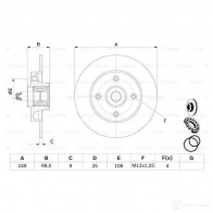 Тормозной диск BOSCH E1 90R-02C0310/0032 339537 0986479279 BD1128 - Изображение 6