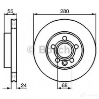 Тормозной диск BOSCH 339213 E1 90 R - 02C0074/0295 BD746 0986478846 - Изображение 5