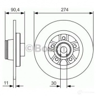 Тормозной диск BOSCH 339305 BD1628 E1 90R-02C0310/0078 0986479015 - Изображение 5