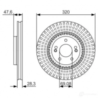 Тормозной диск BOSCH ZHK9AJ3 340169 BD1 708 0986479a21 - Изображение 2