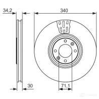Тормозной диск BOSCH NPMDX 339376 BD 1656 0986479093 - Изображение 2
