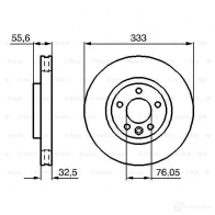 Тормозной диск BOSCH BD102 6 74G0YXD 0986479096 339379 - Изображение 5