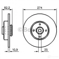 Тормозной диск BOSCH 339528 BD1119 E1 90R-02C0310/0074 0986479270 - Изображение 5