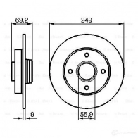 Тормозной диск BOSCH B D1133 0986479255 PXQ3OL 339513 - Изображение 4