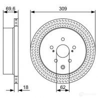 Тормозной диск BOSCH 4TQO7Z 340539 B D1856 0986479t57 - Изображение 2