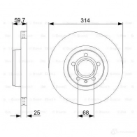 Тормозной диск BOSCH BD2209 E1 90 R -02C0381/0167 0986479c70 1193479412 - Изображение 5