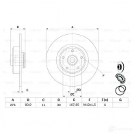 Тормозной диск BOSCH 0986479273 339531 E1 90R-02C0310/0066 BD1122 - Изображение 5