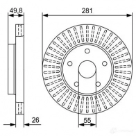 Тормозной диск BOSCH BD130 9 Mercedes SL-Class (R230) 2 Кабриолет 3.0 280 (2354) 231 л.с. 2008 – 2012 0986479415 II7IIAP