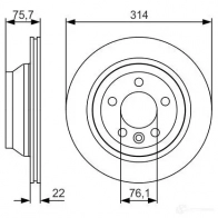 Тормозной диск BOSCH Volkswagen Transporter (T5) 5 Грузовик 2.5 TDI 174 л.с. 2003 – 2009 0986479s54 BD 1937 B56AE8Y