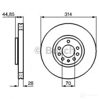 Тормозной диск BOSCH BD9 80 339423 P68A5 0986479143 - Изображение 6