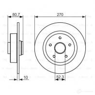 Тормозной диск BOSCH E1 90R-02C0310/0072 0986479607 339825 BD1450 - Изображение 4
